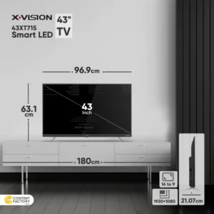 تلویزیون ال ای دی ایکس ویژن ۴۳ اینچ مدل 43XC 715