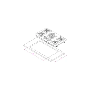 اجاق گاز صفحه ای کن مدل اپل | APPLE