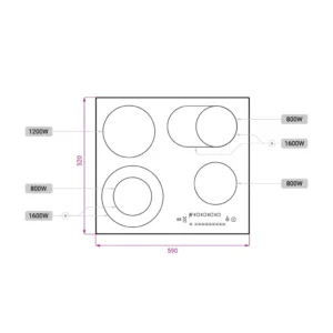 اجاق برقی چهار المنت کن CC4506