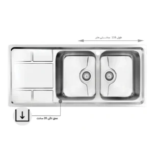 سینک توکار میکس پلاس مدل 8052P