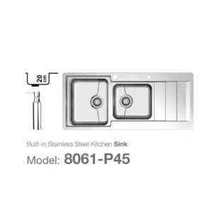 سینک توکار میکس پلاس مدل 8061P45